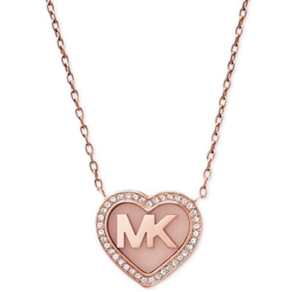Michael kors rose gold necklace